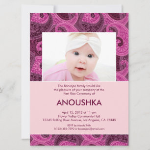 Invitation de Paisley Annaprashan (Premier Riz)