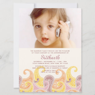 Invitation de Paisley Annaprashan XL (Premier Riz)