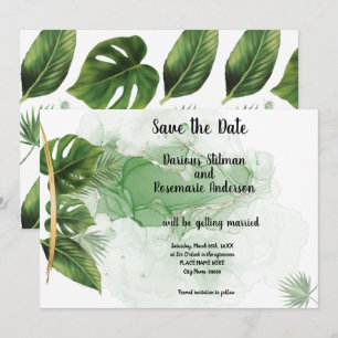 Invitation de palmier tropicale pour sauvegarder l