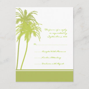 Invitation de palmiers tropicaux verts et blancs d