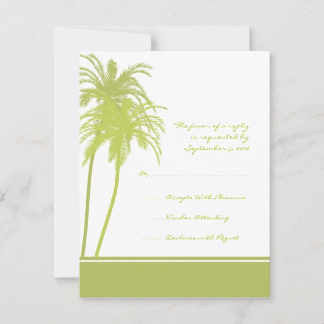 Invitation de palmiers tropicaux verts et blancs d (Devant)