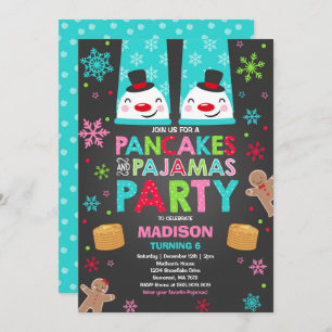 Invitation De Pancakes Et De Pajamas De Noël Père 