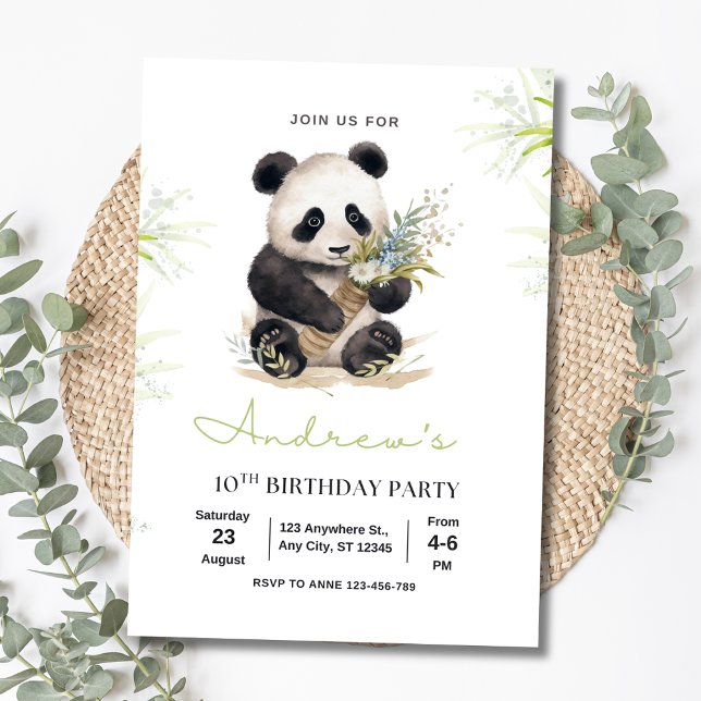 Invitation de Panda, Bamboo Panda Boys Anniversair (Créateur téléchargé)