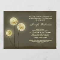 invitation de pandelions d'anniversaire rustique m