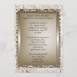 Invitation de papeterie de mariage métallique en b