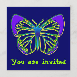 Invitation de papillon bleu brillant