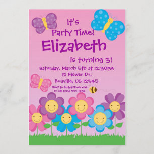Invitation de papillon et de fête d'anniversaire