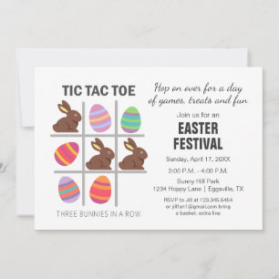 Invitation de Pâques - amusement avec jeux tic tac