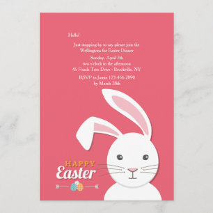 Invitation de Pâques Bunny Blanc