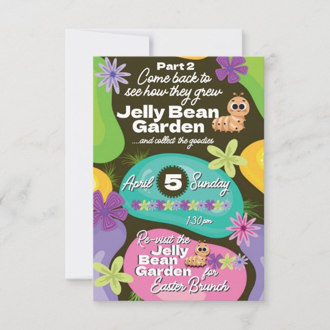 Invitation de Pâques Fête de jardin aux Jelly Bean (Devant)