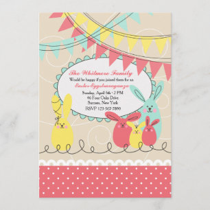 Invitation de Pâques pour la fête de Bunny
