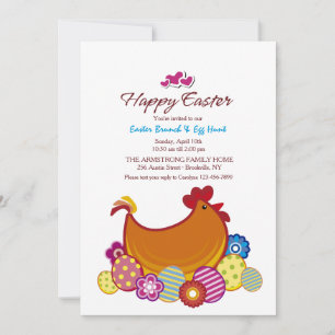 Invitation de Pâques pour poulet et œufs