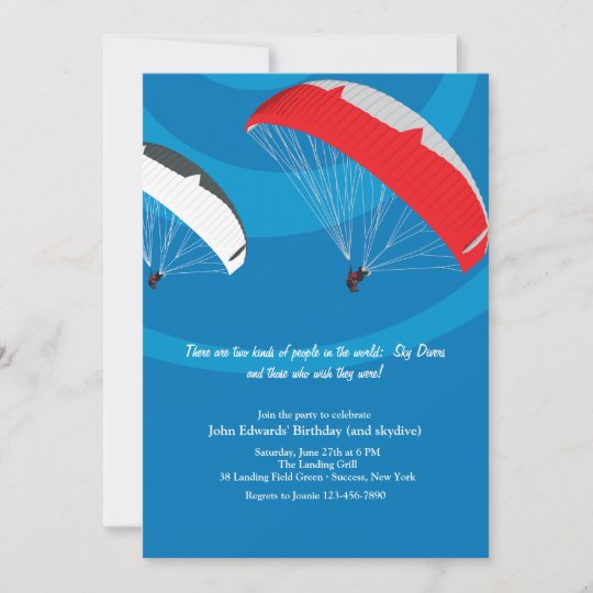 Invitation De Parachutisme Zazzle Fr