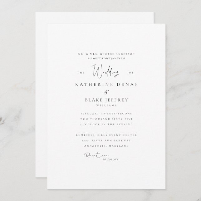Invitation de parents de mariées Mariages tout sim (Devant / Derrière)