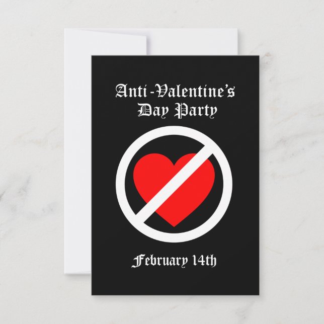 Invitation de partie d'Anti-Valentines (Devant)