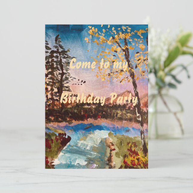 Invitation de partie d'automne personnalisable (Debout devant)