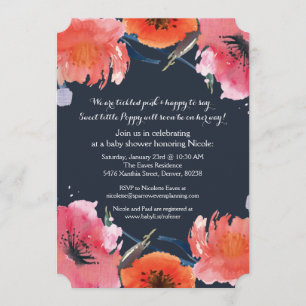 Invitation de partie de baby shower d'aquarelle de