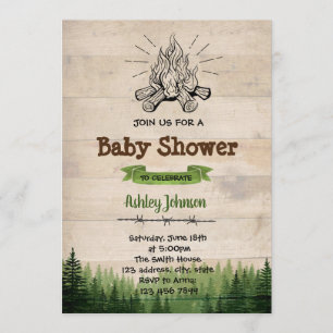 Invitation de partie de baby shower de camp