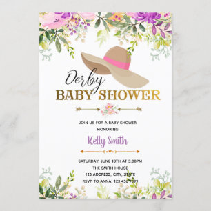 Invitation de partie de baby shower de Derby