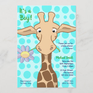 Invitation de partie de baby shower de girafe