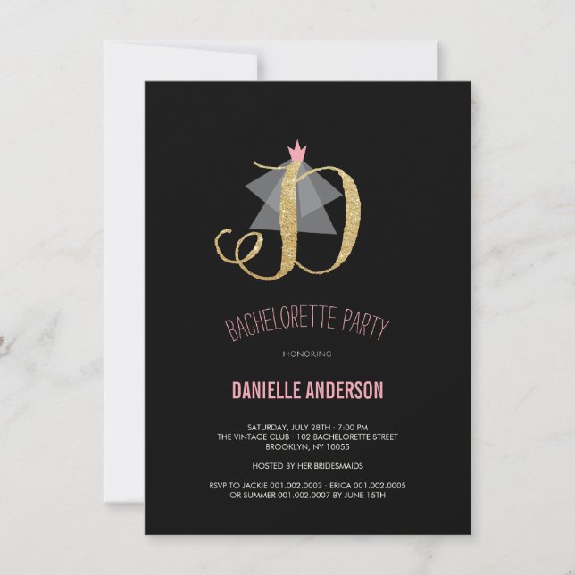 Invitation de partie de Bachelorette de parties (Devant)