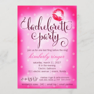 Invitation de partie de Bachelorette de roses