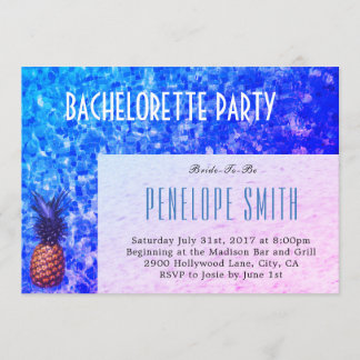 Invitation de partie de Bachelorette - piscine/été