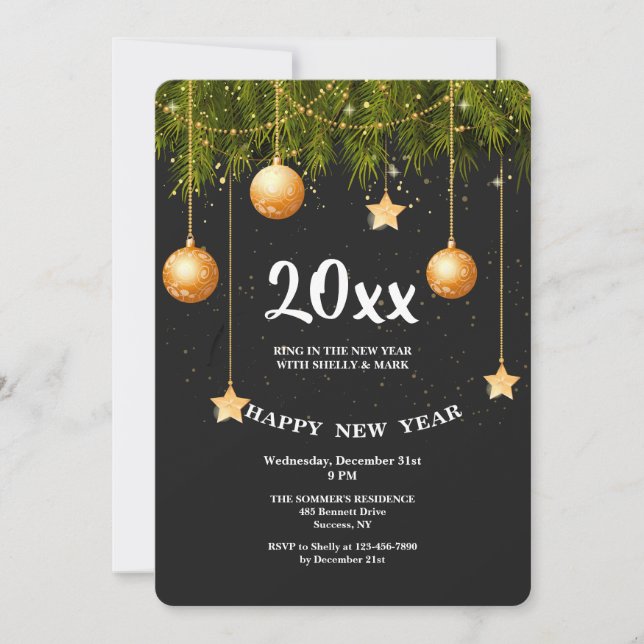 Invitation de partie de bonne année (Devant)