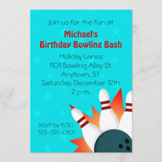 Invitation de partie de bowling d'illustration de