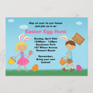 Invitation de partie de chasse à oeuf de pâques