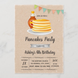 Invitation de partie de crêpe de petit déjeuner