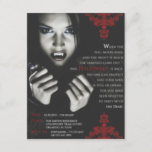 Invitation de partie de Femme Fatale Halloween