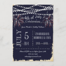 Invitation de partie de feux d'artifice de tableau