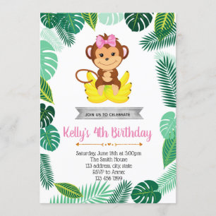 Invitation de partie de fille de singe