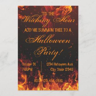 Invitation de partie de flamber Halloween
