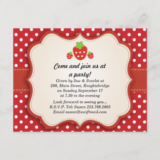 Invitation de partie de fraise