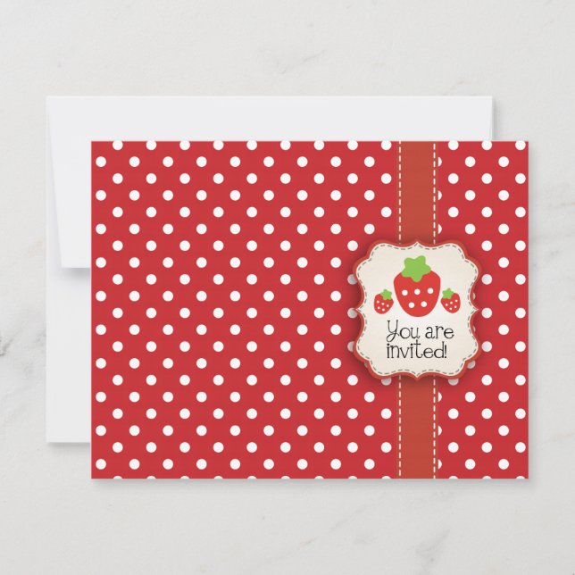 Invitation de partie de fraise (Devant)