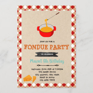 Invitation de partie de fromage de fondue