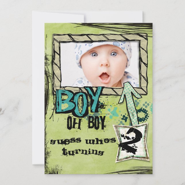 Invitation de partie de garçon d'anniversaire (Devant)