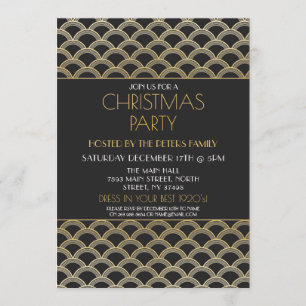 invitation de partie de Gatsby de Noël d'art déco