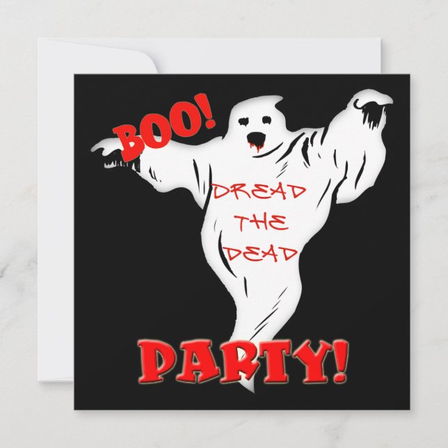 Invitation de partie de Halloween de fantôme (Devant)