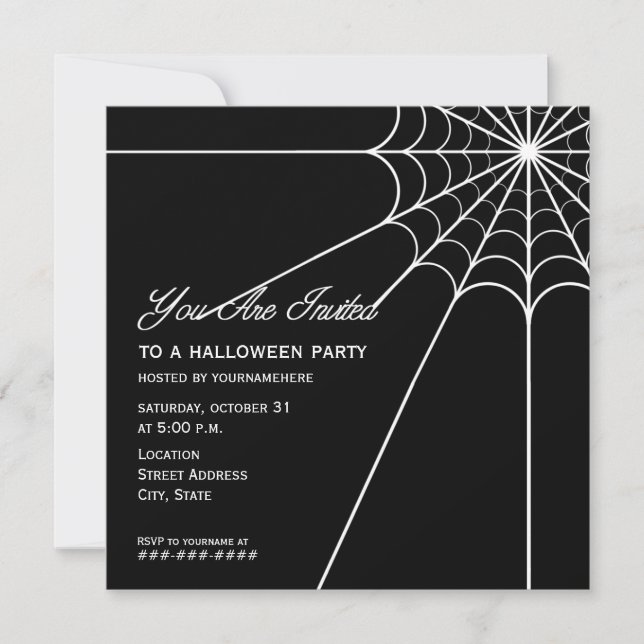 Invitation de partie de Halloween de toile (Devant)