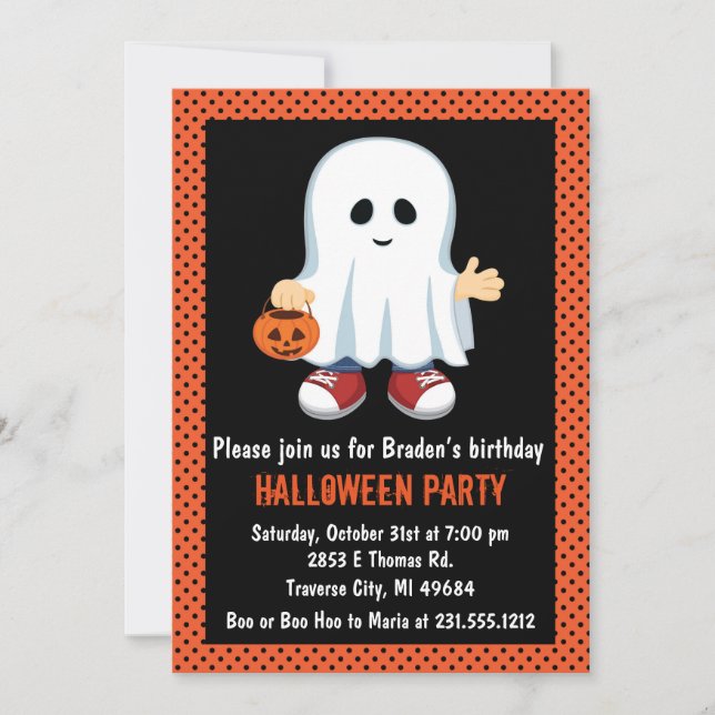 Invitation de partie de Halloween d'enfants (Devant)