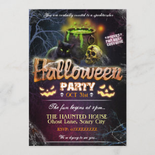 Invitation de partie de Halloween entièrement
