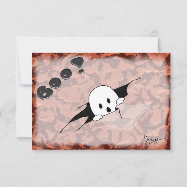 Invitation de partie de Halloween - fantôme mignon (Devant)