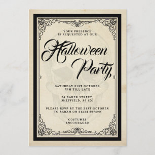Invitation de partie de Halloween - thème gothique
