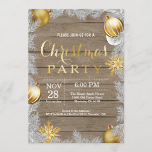 Invitation de partie de Holiady de Noël rustique