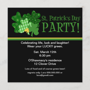 Invitation de partie de jour de St Patrick d'or de