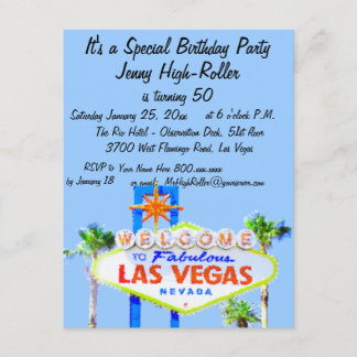 Invitation de partie de Las Vegas avec l'Affiche