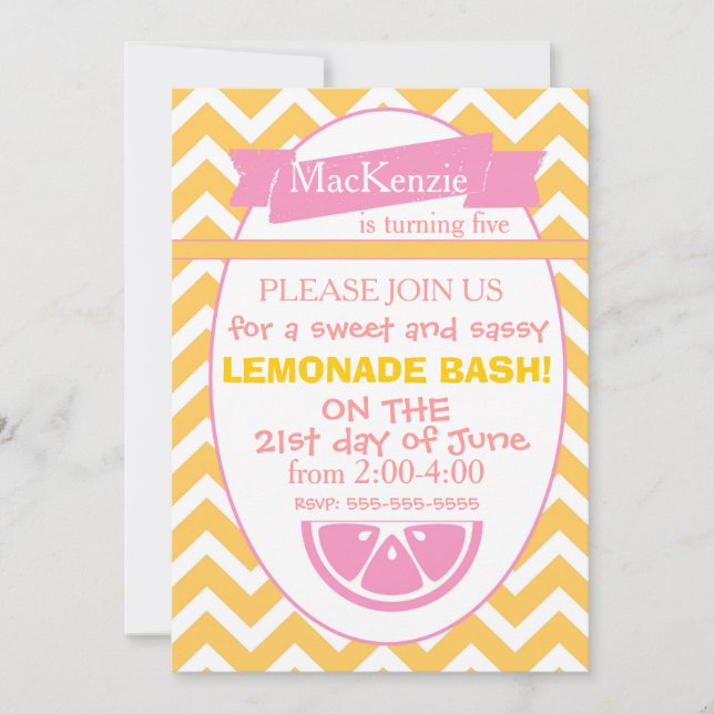 Invitation de partie de limonade (Devant)